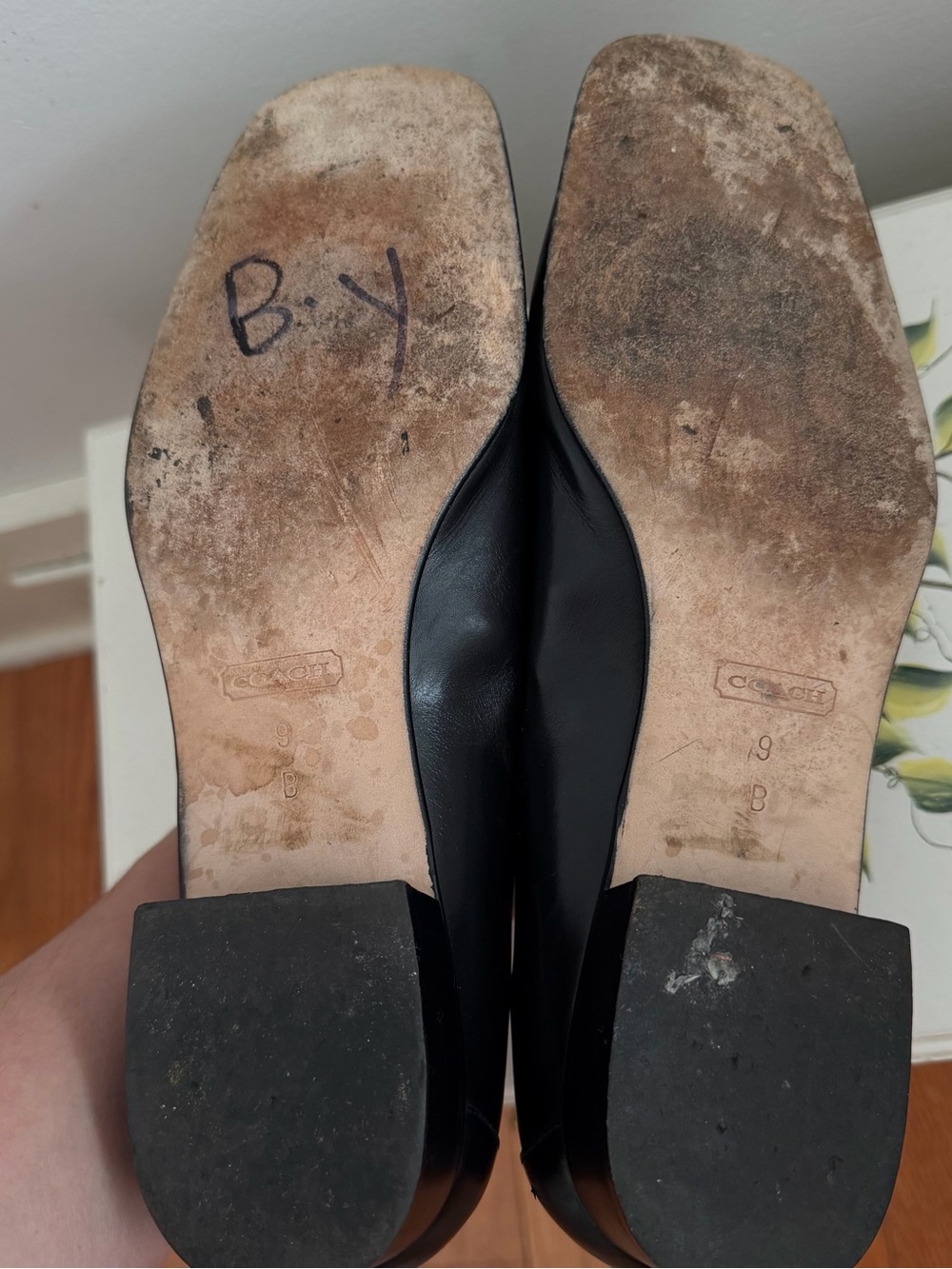 Coach Black Leather Loafers - Picture 6 of 9